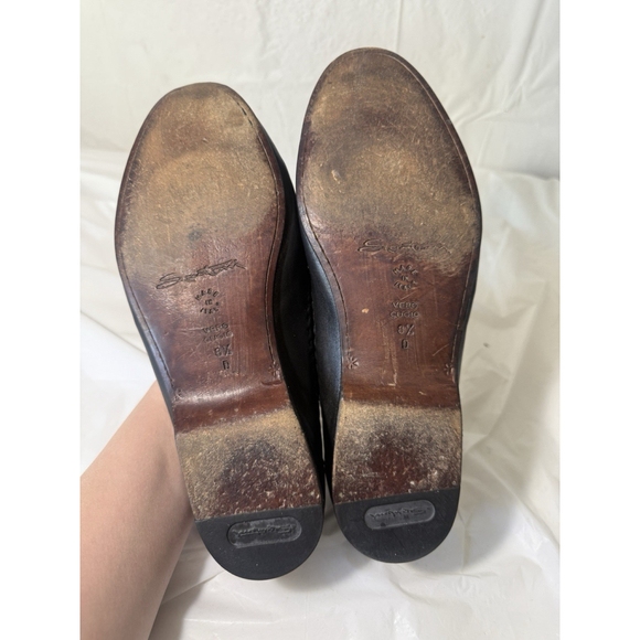 Santoni Italy All Leather Loafers Men's sz 8.5 Black Dress Shoes - Picture 7 of 15